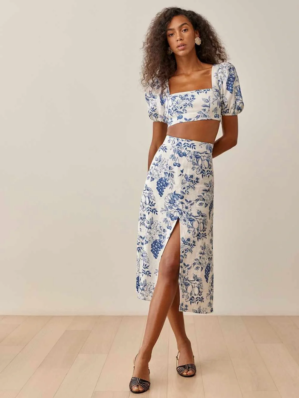 Reformation Floral Blue and White Set
